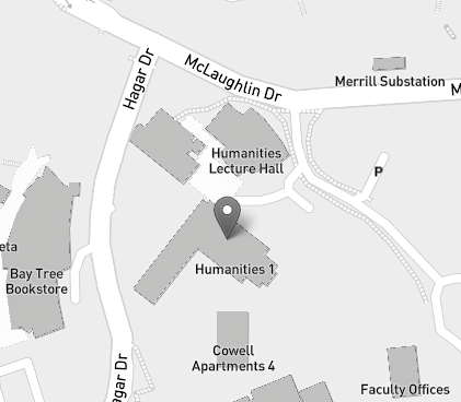 a campus map of the location of the Humanities 1 building